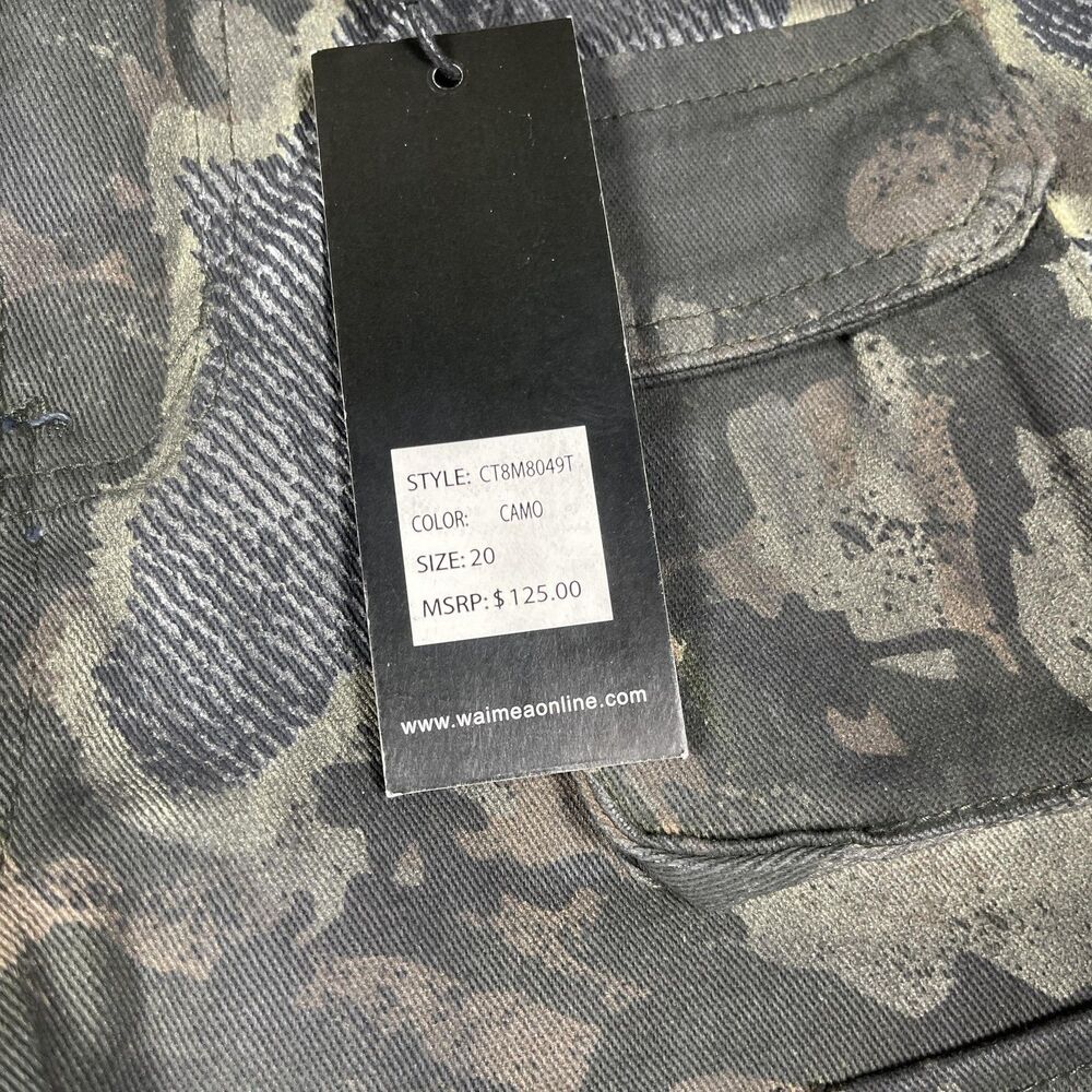 Waimea Cargo Pants Womens 20 Green Camo Stacked Fit Slim Twill Hunter Outdoor - Picture 2 of 14